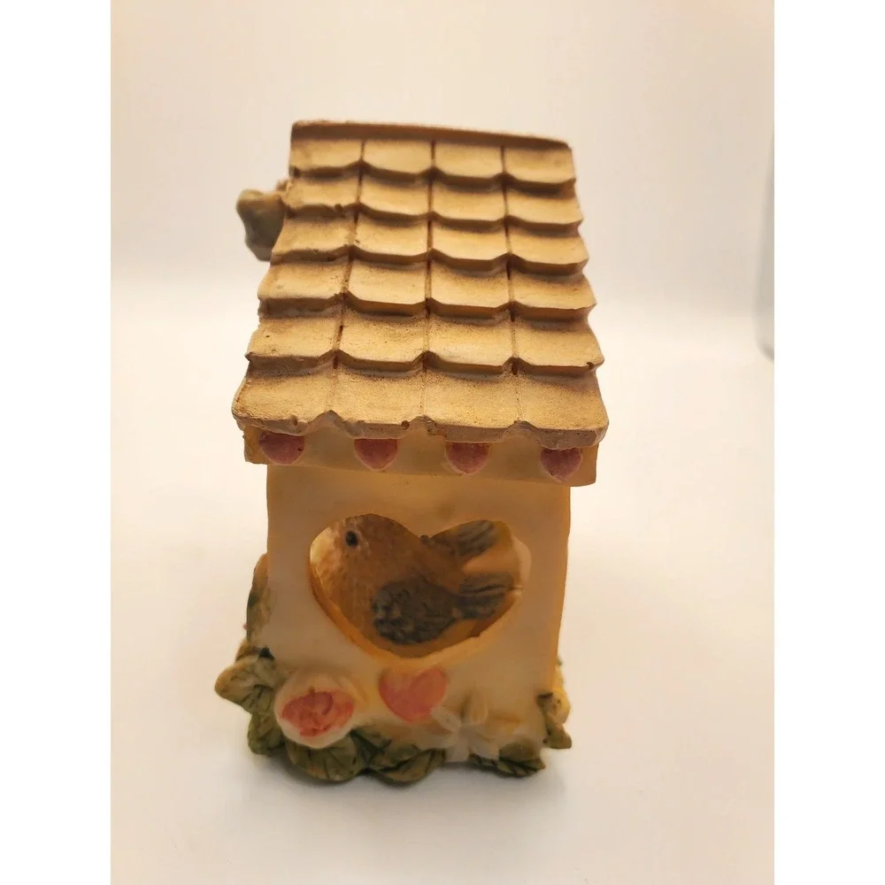 Vintage Cheerful Reflections Love Birds Birdhouse Figurine